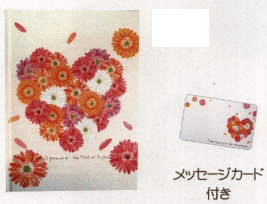 メッセージカード付・色紙帳「花ハート」