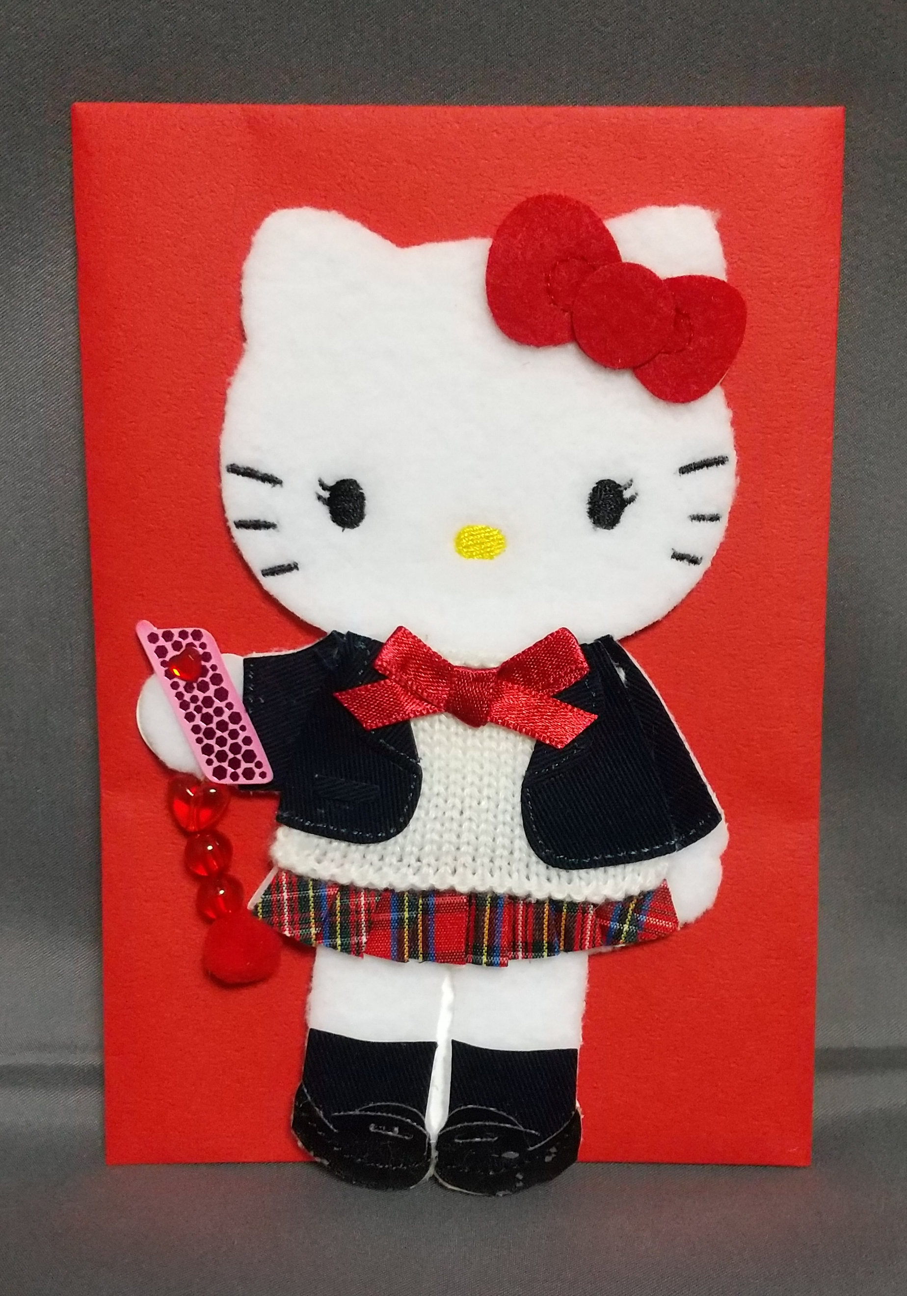 【難あり】キティ・多用途カード（ギャル赤）