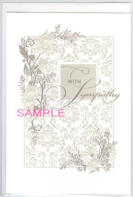 Floral Damask Sympathy Card