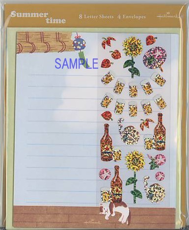 夏柄・レターセット（ねこと風鈴）