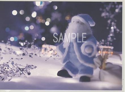 X'mas・ポストカード「青サンタ（横）」