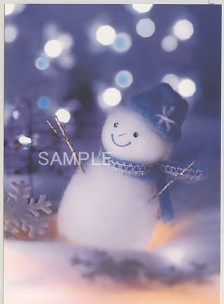 X'mas・ポストカード「青雪だるま」