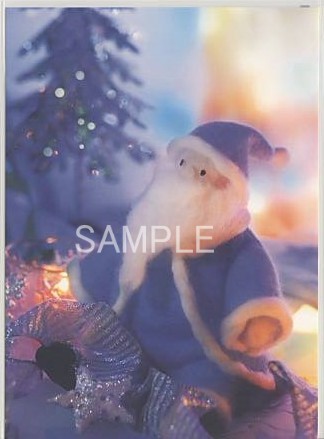 X'mas・ポストカード「青サンタ（縦）」