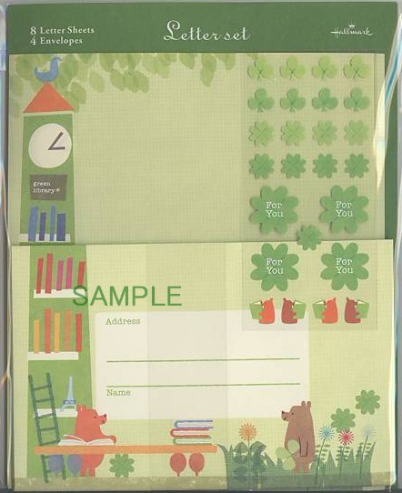レターセット「くまの図書館」