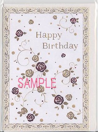 誕生日：ラメ・赤箔バラ