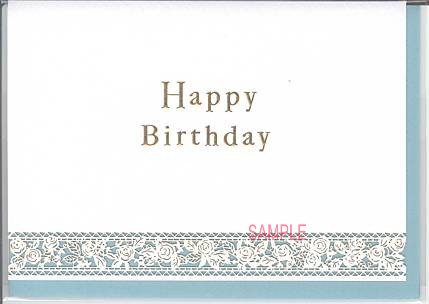 誕生日：レーザーカット・薔薇レース青