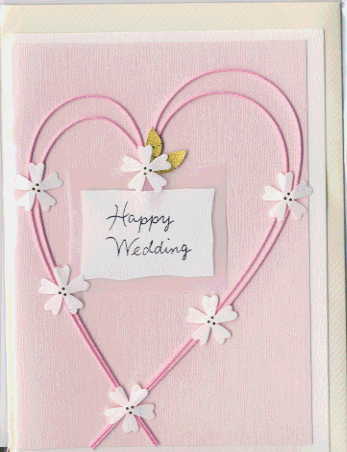結婚祝いハンドメイドカード（ピンク）