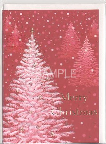 X'masフォーマルカード（封筒付）「ツリー：赤」
