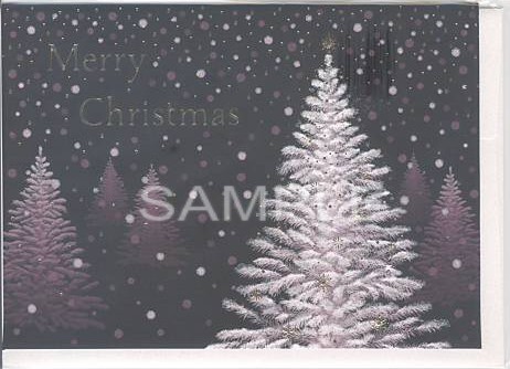 X'masフォーマルカード（封筒付）「ツリー：黒」