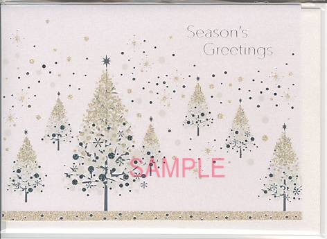 Saeson's Greetingsフォーマルカード（封筒付）「ツリー・白」