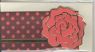 ミニコサージュカード・多目的（封筒付）「赤」