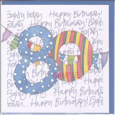square card-誕生日80歳