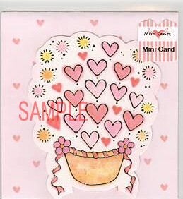 もん・ミニギフトカード「ダイカット：ハート」