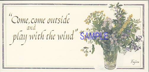 橋本不二子・一筆箋「come outside」