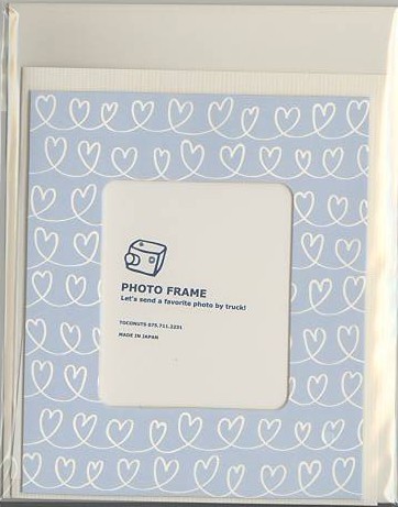 フォトフレームカード（ハート：ブルー）